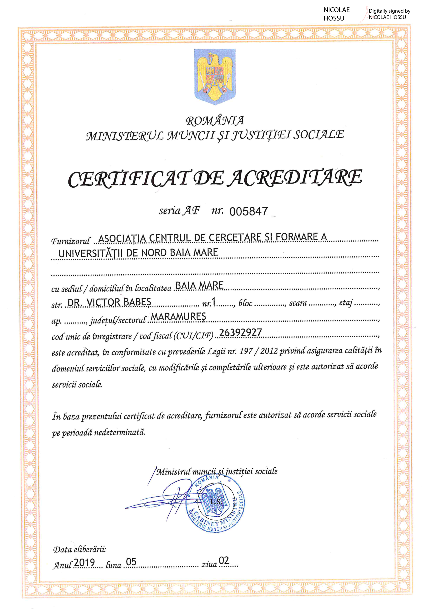 Acreditare furnizor servicii sociale