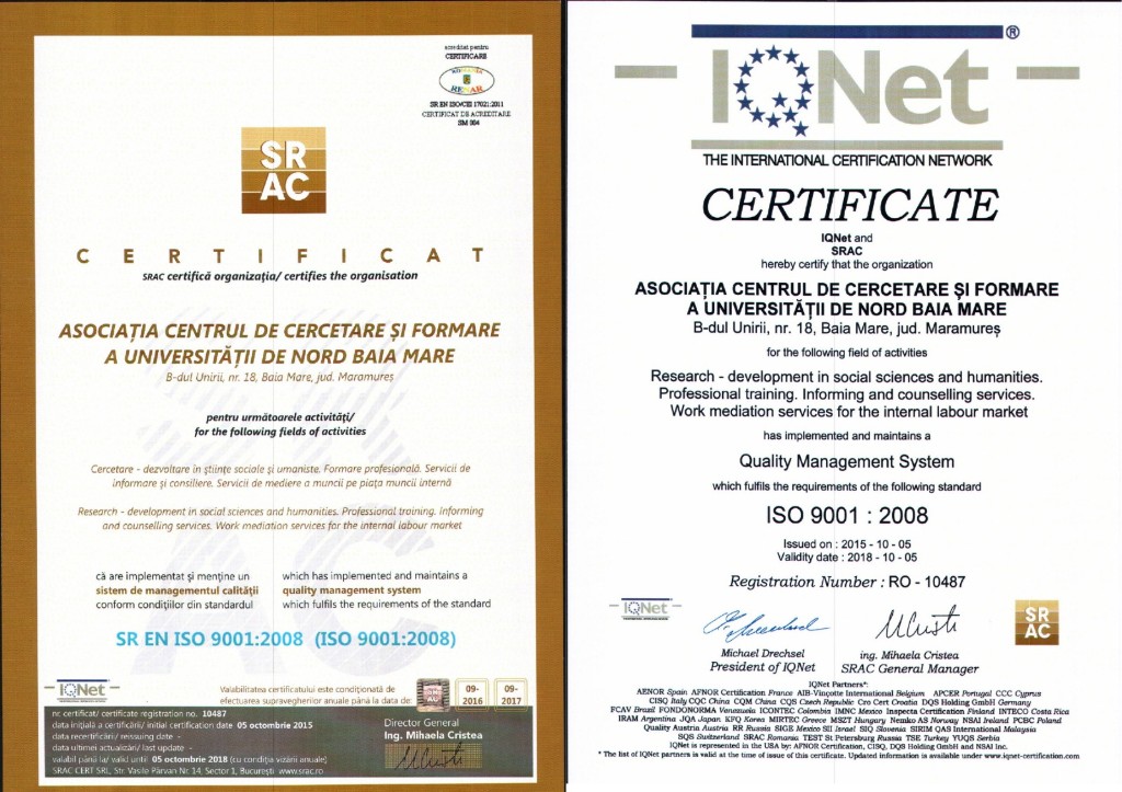 Certificate ISO 9001, ISO 14001, ISO 45001